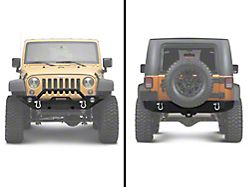 Jeep Licensed by RedRock Trail Force HD Front Bumper with Jeep Logo & Barricade Trail Force HD Rear Bumper (07-18 Jeep Wrangler JK)