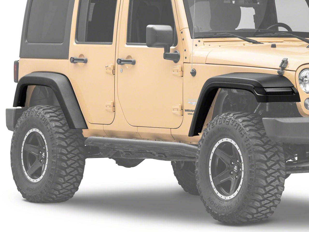 Jeep Wrangler JL Style Front and Factory Style Rear Fender Flares