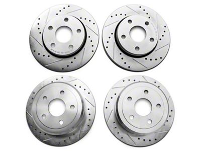 C&L Super Sport HD Cross-Drilled and Slotted Rotors; Front and Rear (07-18 Jeep Wrangler JK)