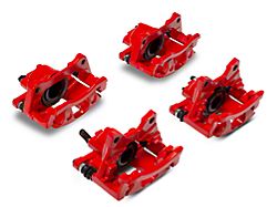 C&L Performance Front and Rear Brake Calipers; Red (07-18 Jeep Wrangler JK)