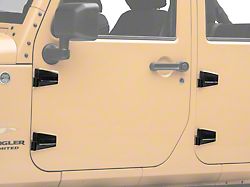 Kentrol Full Door Hinge Set; Textured Black (07-18 Jeep Wrangler JK 4-Door)