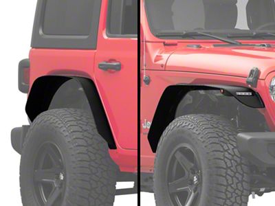 Barricade HD Flat Fender Flares with LED DRL and Turn Signal; Front and Rear (18-25 Jeep Wrangler JL)