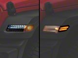 Raxiom Axial Series LED Fender Flare Marker Lights and Sequential LED Parking/Turn Signal Lights; Smoked (18-26 Jeep Wrangler JL Sport w/ Factory Halogen Lights)