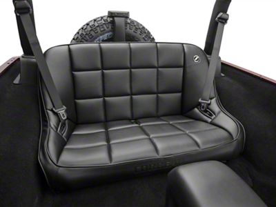 Corbeau 42-Inch Baja Bench Suspension Seat; Black Vinyl (07-25 Jeep Wrangler JK & JL)