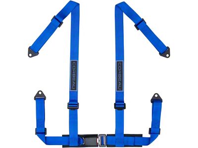Corbeau 2-Inch 4-Point Bolt-In Harness Belt; Blue (Universal; Some Adaptation May Be Required)