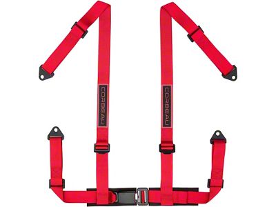 Corbeau 2-Inch 4-Point Bolt-In Harness Belt; Red (Universal; Some Adaptation May Be Required)