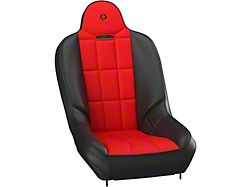 Corbeau Baja SS Suspension Seat; Black Vinyl/Red Cloth (Universal; Some Adaptation May Be Required)