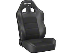 Corbeau Baja XRS Suspension Seats; Black Vinyl/Cloth; Pair (Universal; Some Adaptation May Be Required)