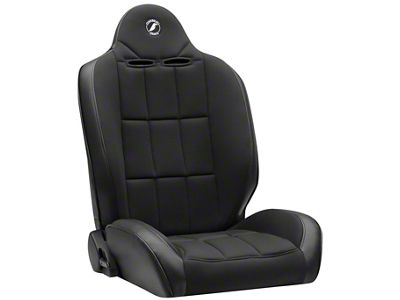 Corbeau Baja RS Suspension Seats; Black Vinyl/Cloth; Pair (Universal; Some Adaptation May Be Required)