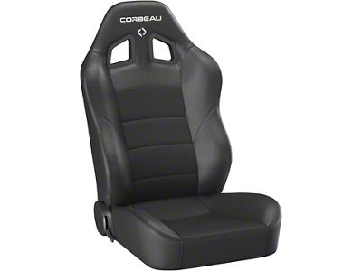 Corbeau Baja XRS Suspension Seats; Black Vinyl/Cloth; Pair (Universal; Some Adaptation May Be Required)