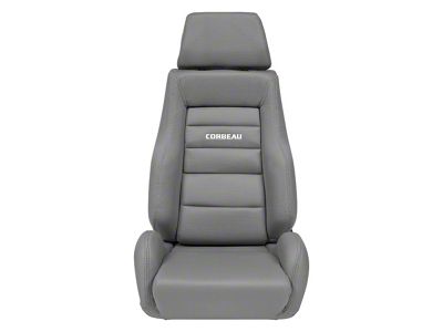 Corbeau GTS II Reclining Seats; Gray Cloth; Pair (Universal; Some Adaptation May Be Required)