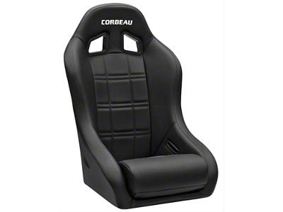 Corbeau Baja XP Suspension Seats with Double Locking Seat Brackets; Black Vinyl (78-86 Jeep CJ7)