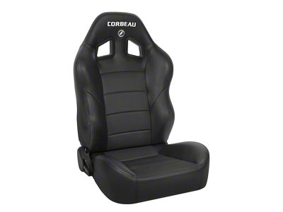 Corbeau Baja XRS Suspension Seats with Double Locking Seat Brackets; Black Vinyl/Cloth (20-25 Jeep Gladiator JT)