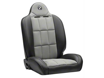 Corbeau Baja RS Suspension Seats with Double Locking Seat Brackets; Black Vinyl/Gray Cloth (18-25 Jeep Wrangler JL)