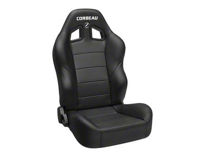 Corbeau Baja XRS Suspension Seats with Double Locking Seat Brackets; Black Vinyl (07-10 Jeep Wrangler JK 2-Door; 07-14 Jeep Wrangler JK 4-Door)