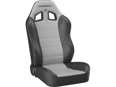 Corbeau Baja XRS Suspension Seats; Black Vinyl/Gray HD Vinyl; Pair (Universal; Some Adaptation May Be Required)