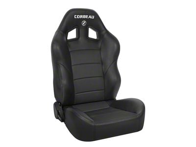 Corbeau Baja XRS Suspension Seats with Double Locking Seat Brackets; Black Vinyl/Cloth (11-18 Jeep Wrangler JK 2-Door)