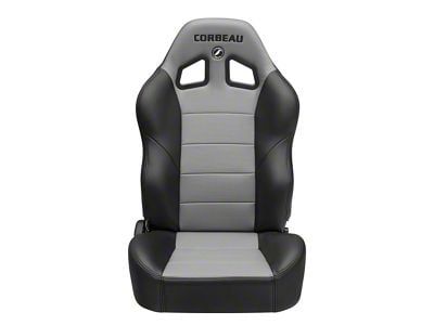 Corbeau Baja XRS Suspension Seats with Seat Heater; Black Vinyl/Gray HD Vinyl; Pair (Universal; Some Adaptation May Be Required)