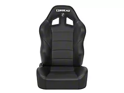 Corbeau Baja XRS Suspension Seats with Seat Heater; Black Vinyl; Pair (Universal; Some Adaptation May Be Required)