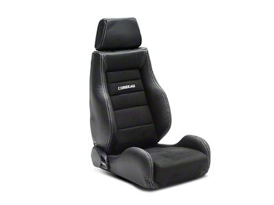 Corbeau GTS II Reclining Seats with Double Locking Seat Brackets; Black Leather/Suede (18-25 Jeep Wrangler JL)