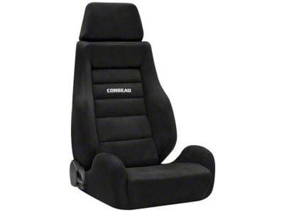 Corbeau GTS II Reclining Seats with Double Locking Seat Brackets; Black Suede (18-25 Jeep Wrangler JL)