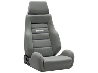 Corbeau GTS II Reclining Seats with Double Locking Seat Brackets; Gray Cloth (18-25 Jeep Wrangler JL)