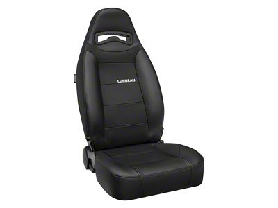 Corbeau Moab Reclining Seats with Double Locking Seat Brackets; Black Vinyl/Cloth (91-95 Jeep Wrangler YJ)