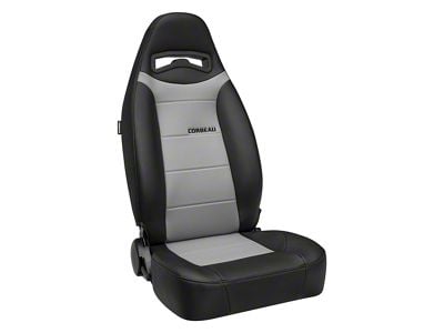 Corbeau Moab Reclining Seats with Double Locking Seat Brackets; Black Vinyl/Grey Perforated Vinyl (97-02 Jeep Wrangler TJ)