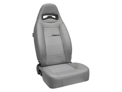 Corbeau Moab Reclining Seats with Double Locking Seat Brackets; Gray Vinyl (87-90 Jeep Wrangler YJ)