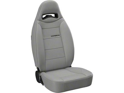 Corbeau Moab Reclining Seats with Double Locking Seat Brackets; Gray Vinyl (87-90 Jeep Wrangler YJ)