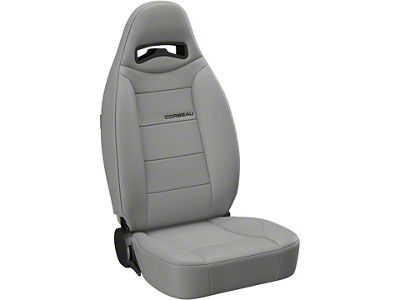 Corbeau Moab Reclining Seats with Double Locking Seat Brackets; Gray Vinyl (07-10 Jeep Wrangler JK 2-Door; 07-14 Jeep Wrangler JK 4-Door)