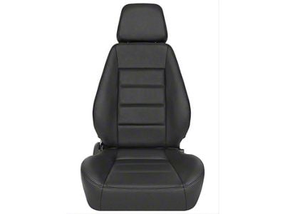 Corbeau Sport Reclining Seats with Double Locking Seat Brackets; Black Leather (18-25 Jeep Wrangler JL)