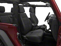 Corbeau Sport Reclining Seats with Double Locking Seat Brackets; Black Leather (11-18 Jeep Wrangler JK 2-Door)