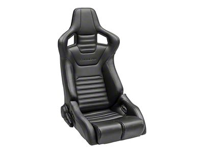 Corbeau Sportline RRB Reclining Seats with Double Locking Seat Brackets; Black Vinyl/Carbon Vinyl (87-90 Jeep Wrangler YJ)