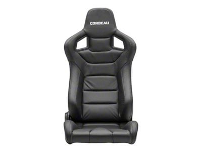 Corbeau Sportline RRS Reclining Seats with Double Locking Seat Brackets; Black Leather (18-25 Jeep Wrangler JL)