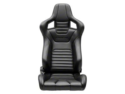 Corbeau Sportline RRS Reclining Seats with Double Locking Seat Brackets; Black Vinyl Diamond/Black Stitching (11-18 Jeep Wrangler JK 2-Door)