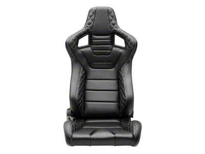 Corbeau Sportline RRS Reclining Seats with Double Locking Seat Brackets; Black Vinyl Diamond/White Stitching (18-25 Jeep Wrangler JL)