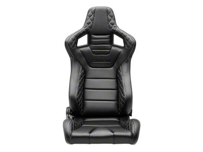 Corbeau Sportline RRS Reclining Seats with Double Locking Seat Brackets; Black Vinyl Diamond/White Stitching (03-06 Jeep Wrangler TJ)