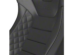 Corbeau Sportline RRS Reclining Seats with Double Locking Seat Brackets; Black Vinyl Diamond/White Stitching (97-02 Jeep Wrangler TJ)
