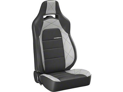 Corbeau Trailcat Reclining Seats; Black Vinyl/Gray HD Vinyl; Pair (Universal; Some Adaptation May Be Required)