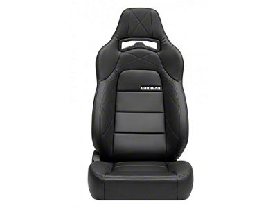Corbeau Trailcat Reclining Seats with Double Locking Seat Brackets; Black Vinyl/Black HD Vinyl (18-25 Jeep Wrangler JL)