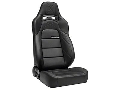 Corbeau Trailcat Reclining Seats with Double Locking Seat Brackets; Black Vinyl/Black HD Vinyl (15-18 Jeep Wrangler JK 4-Door)