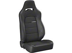 Corbeau Trailcat Reclining Seats with Double Locking Seat Brackets; Black Vinyl/Black HD Vinyl (03-06 Jeep Wrangler TJ)