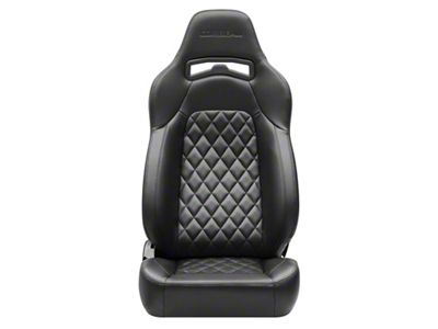 Corbeau Trailcat Reclining Seats with Double Locking Seat Brackets; Black Vinyl/Black Stitching (97-02 Jeep Wrangler TJ)
