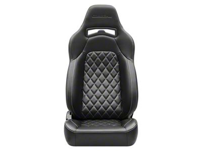 Corbeau Trailcat Reclining Seats with Double Locking Seat Brackets; Black Vinyl/White Stitching (18-25 Jeep Wrangler JL)