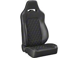 Corbeau Trailcat Reclining Seats with Double Locking Seat Brackets; Black Vinyl/White Stitching (07-10 Jeep Wrangler JK 2-Door; 07-14 Jeep Wrangler JK 4-Door)