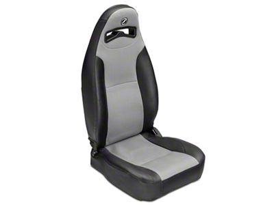 Corbeau Moab; Black Vinyl & Gray Cloth; Pair (87-22 Jeep Wrangler YJ, TJ, JK & JL)