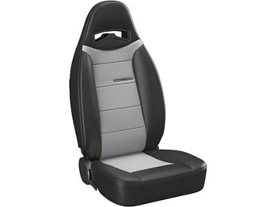 Corbeau Moab Reclining Seats; Black Vinyl/Grey Perforated Vinyl; Pair (Universal; Some Adaptation May Be Required)