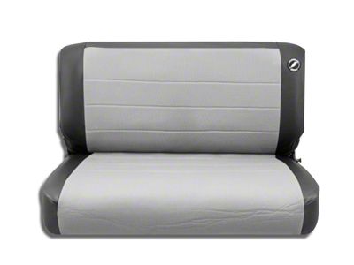 Corbeau Rear Seat Cover; Black Vinyl/Gray Cloth (76-95 Jeep CJ5, CJ7 & Wrangler YJ)