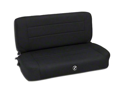 Corbeau Safari Fold and Tumble Seat; Black Neoprene (76-95 Jeep CJ5, CJ7 & Wrangler YJ)